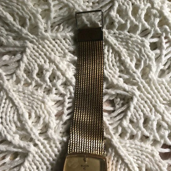 Vintage Elgin Gold Tone Mens Wrist Watch with Duchess Watch Band - For Parts